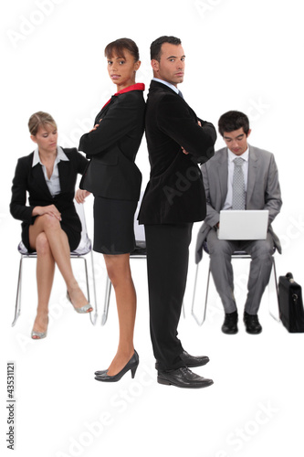 Photo: Business rivals Business rivals