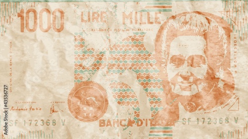 Vector: Vecchia moneta italiana mille lire Vecchia moneta italiana mille lire