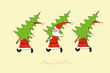 Weihnachtsmänner mit Tannenbaum