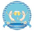 Vektor: Oktoberfest Button "Lustige Weisswürste" Oktoberfest Button "Lustige Weisswürste"