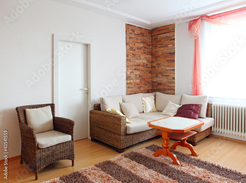 Photo: Interior of a home den - living room Interior of a home den - living room