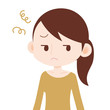 女性 上半身 不満顔