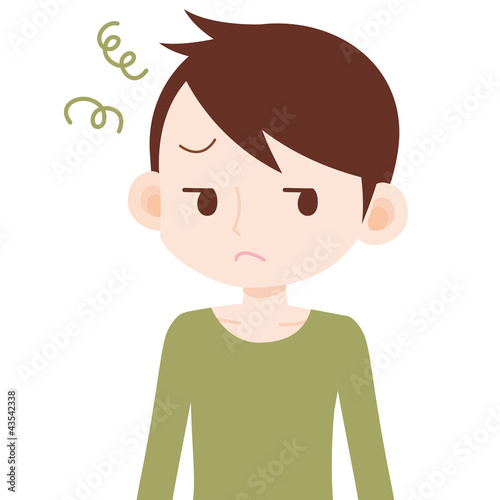 Illustration: 男性 上半身 不満顔 男性 上半身 不満顔