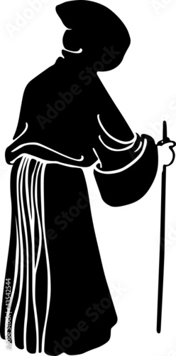 Illustration: Druid standing back Druid standing back
