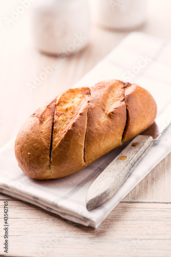 Photo: Oven baked baguette with herb butter Oven baked baguette with herb butter