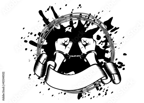 Vector: hands in handcuffs hands in handcuffs
