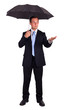 Business man with umbrella