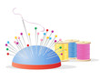 Vektor: pin cushion pin cushion