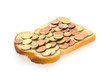 One slice of bread with euro mix spread