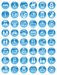 Blue round buttons summer+leisure