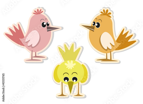 Vektor: Cute colorful little birds Cute colorful little birds