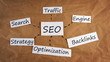 SEO diagram brainstorming on grunge paper