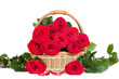 Bouquet of red roses isolated on white background