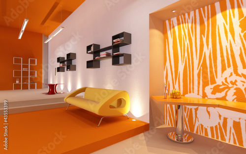 Illustration: Modern Luxury Loft / Apartment Architecture Interior Modern Luxury Loft / Apartment Architecture Interior