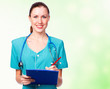 Female doctor smiling to you