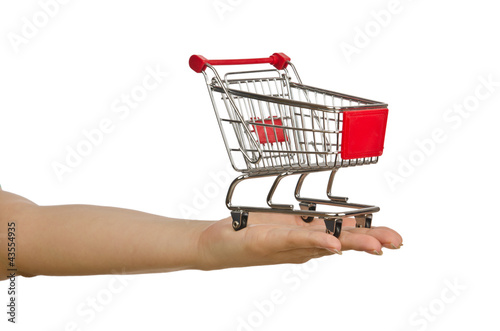 Photo: Shopping trolley on white Shopping trolley on white