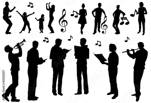 Vector: Chor Gruppe Gesang Tanz Konzert Musik Chor Gruppe Gesang Tanz Konzert Musik