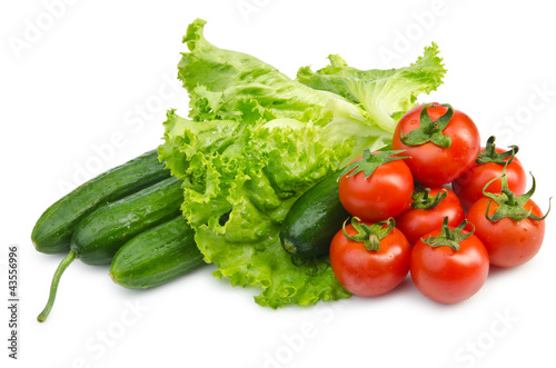 Photo: Cucumbers and tomatoes ready for salad Cucumbers and tomatoes ready for salad