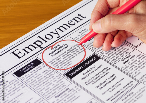 Photo: Job in the Employment Section of Newspaper Job in the Employment Section of Newspaper