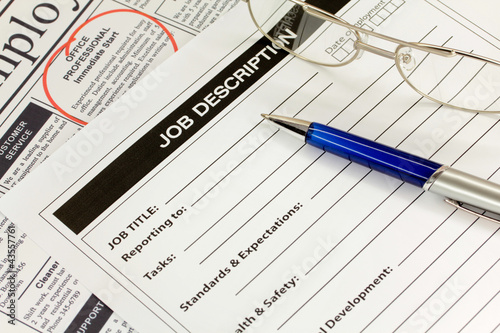 Photo: Job Description with Pen and Spectacles Job Description with Pen and Spectacles