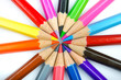 Photo: Colour pencils in creativity concept Colour pencils in creativity concept