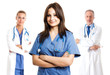 Nurse in front of her medical team