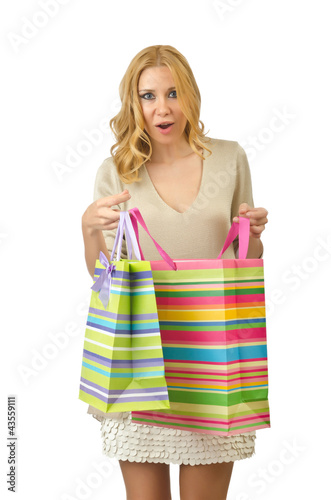 Photo: Attractive girl with shopping bags Attractive girl with shopping bags