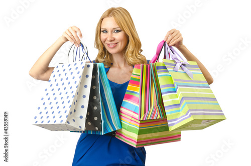 Photo: Attractive girl with shopping bags Attractive girl with shopping bags