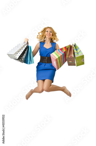 Foto: Attractive girl with shopping bags Attractive girl with shopping bags