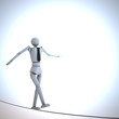 Businessman in equilibrium on a rope