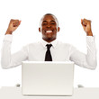 Victorious african business executive