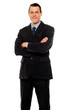 Stylish young man posing with crossed arms