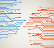 Abstract background of metro lines with arrows