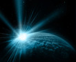 Earth with Rising Sun