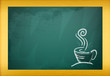 Coffee may use the blackboard in the background.