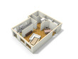 Illustration: 3D floor plan. 3D floor plan.