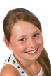 Portrait von hübschen brünetten Mädchen, freigestellt