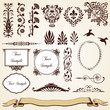 Decorative Ornaments Set of Vintage Design, floral victorian