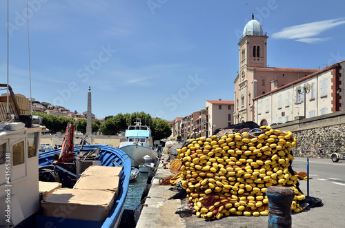 Photo: Port and church of Port-Vendres in France Port and church of Port-Vendres in France