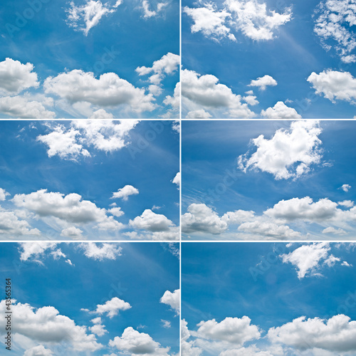 Photo: Set of blue sky and cloud. Set of blue sky and cloud.