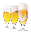 Frosty glass of light beer isolated