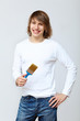 Man with paint brushes