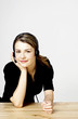 Businesswoman answering calls