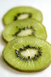 Three slices of kiwi fruit