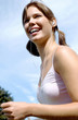 Woman listening to music