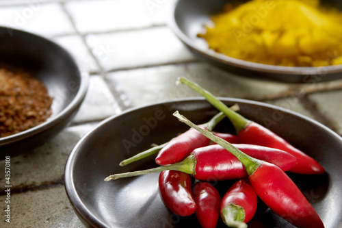 Photo: Red chillies and spices Red chillies and spices