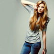 A photo of beautiful girl is in fashion style, glamur