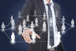 Businessman pushing people Social Network.