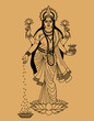 Vector: Hindu goddess Hindu goddess