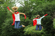 Photo: Super heros team jumping Super heros team jumping